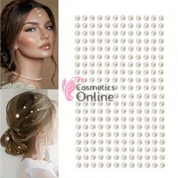 Perlute din acril pentru make-up, par sau corp cu adeziv PGA001CC Crem 4mm 280buc